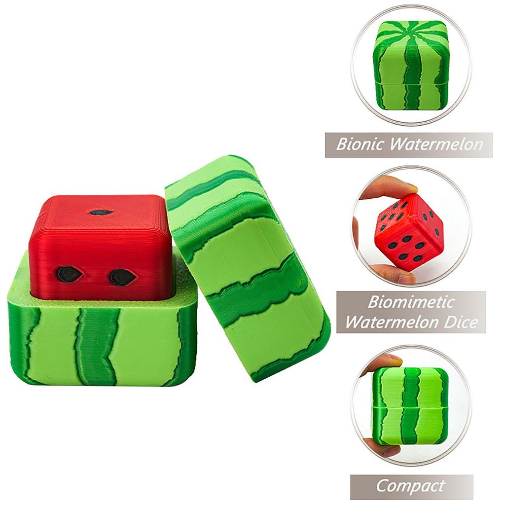 3D Printed Watermelon Dice – Creative Fruit-Shaped Dice For Tabletop Games & Collectors