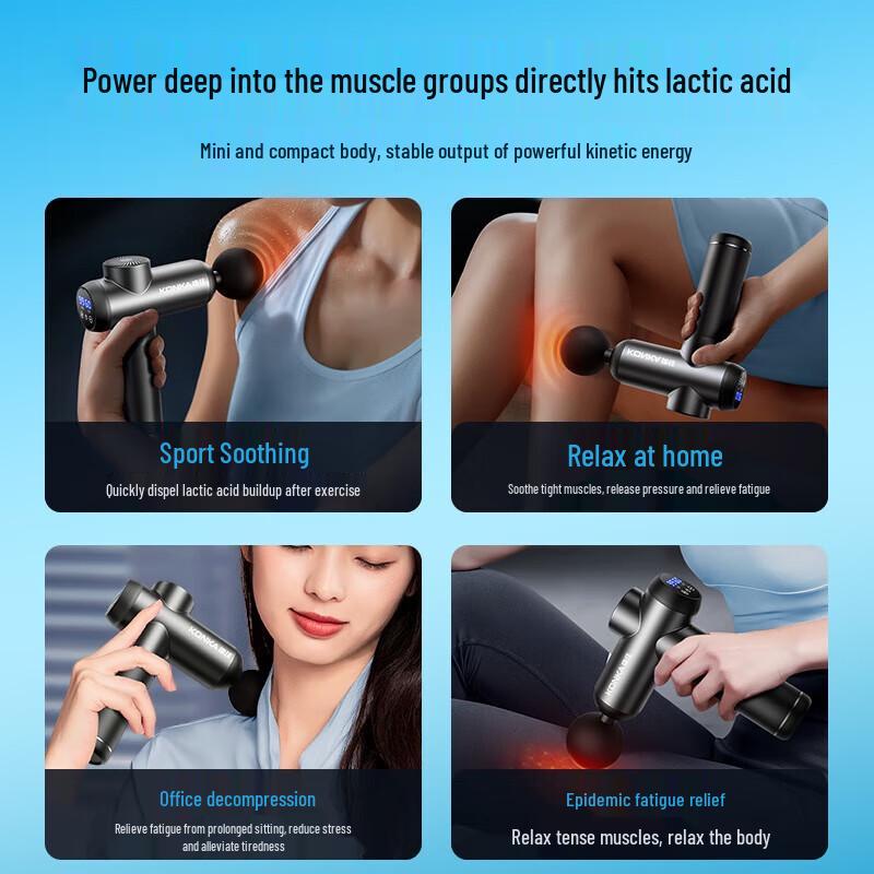 KONKA V19 Fascia Gun Massager with 99 Speeds and 8 Heads CN Plug (adapter Included)