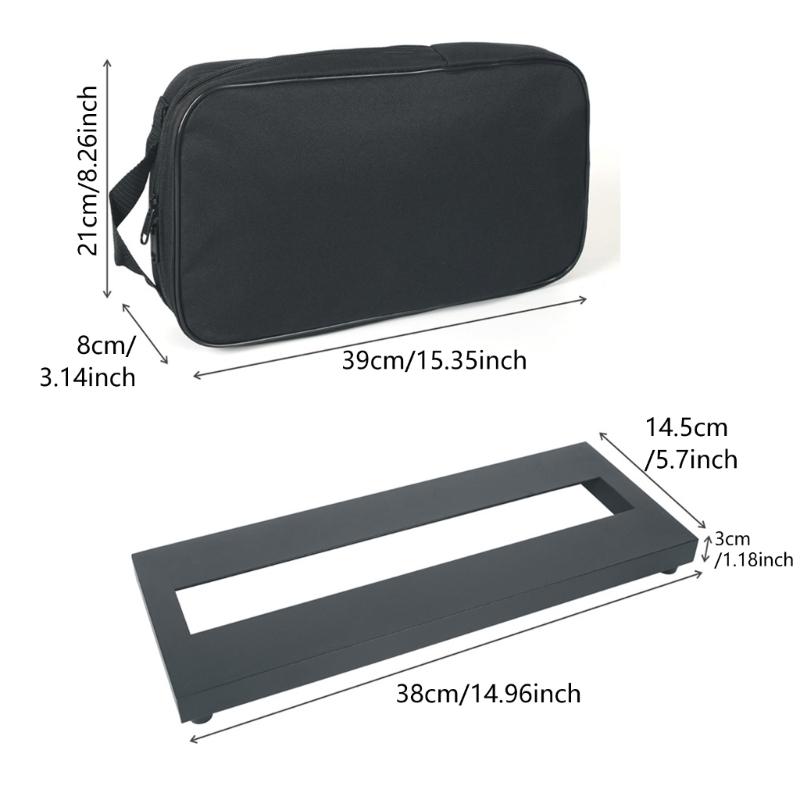 Guitar Effect Pedalboard with Carrying Bag Aluminum Alloy Effect Pedal Plate Portable Large Guitar Pedal Board Enduring