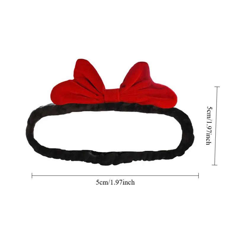 Terciopelo Rojo Retro Lazo Cubierta Espejo Coche Universal Elástica Suave Felpa Auto Interior Espejo Retrovisor Funda Decoración Accesorios Mujeres