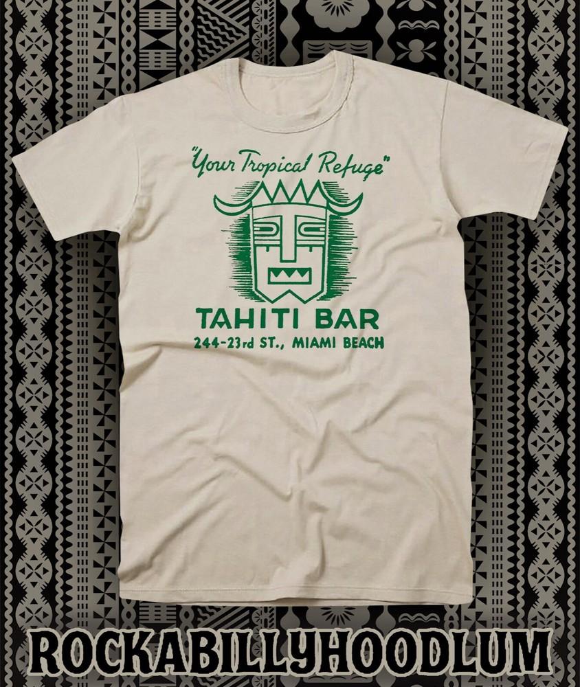 

Retro Tiki Art Tee T Shirt Mug Restaurant Tahiti Bar Store Miami Beach FL XL