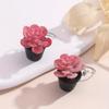Adorable Resin Succulent Potted Plant Small Pendants Earrings Versatile Charm Ear Jewelry for Fashionable Individuals