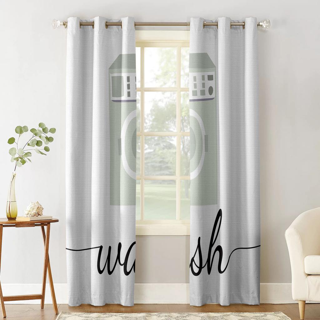 Motyw Prania Pralka Pranie Białe Zasłony Zaciemniające do Kuchni Sypialni Pokoju Dziecięcego Zasłony Okienne do Salonu