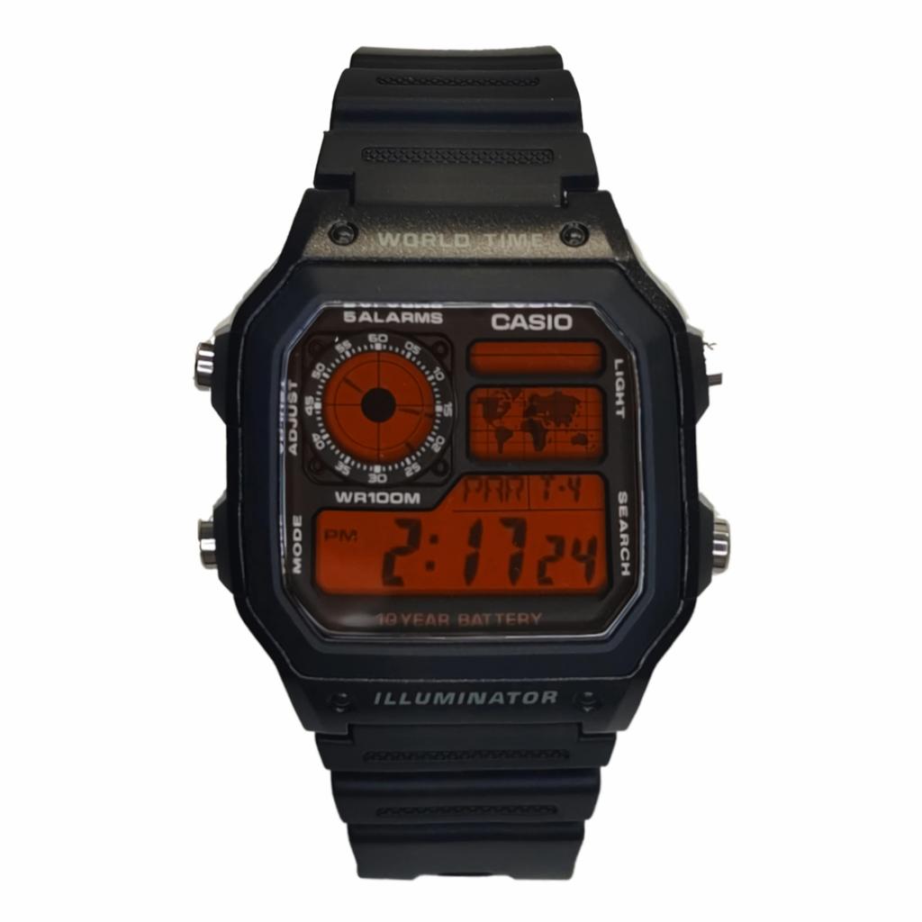Casio Unisex Jugend Rote Uhr AE-1200WH-1A