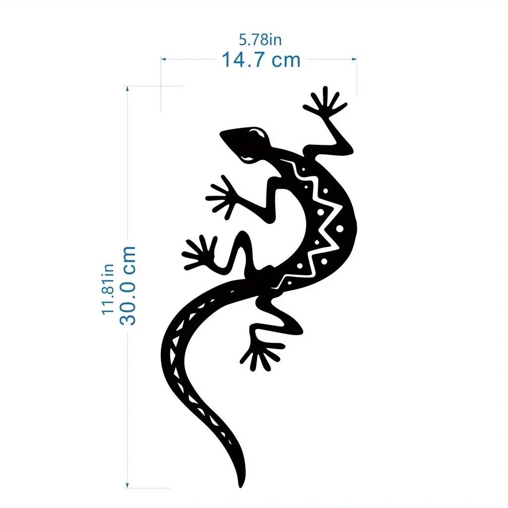 Metal Gecko Wall Decoration, 1pc Metal Wall Art Lizard 3D Wall Silhouette Metal Wall Decor, Bedroom Living Room Decor