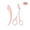 Precision Eyebrow Scissors with Comb - Safe Scratch-Free Trimming for Women Men - Pink Handle Metal Teeth Perfect Grooming Gift