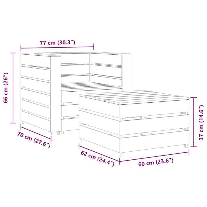 VidaXL Salon de jardin palette 2 pcs Bois de pin imprégné