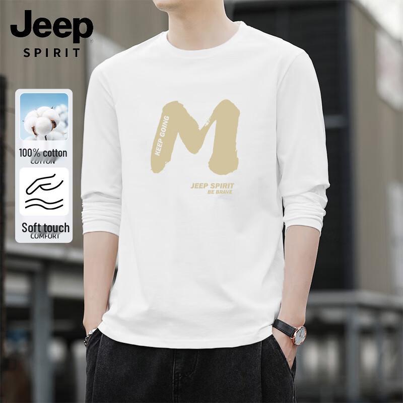 JEEP SPIRIT Men s Graphic Combed Cotton Long-Sleeve T-Shirt L