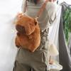 Capybara Cartoon Backpack Cartoon Students School Bag Cute Capybara Plush Backpack Outdoor