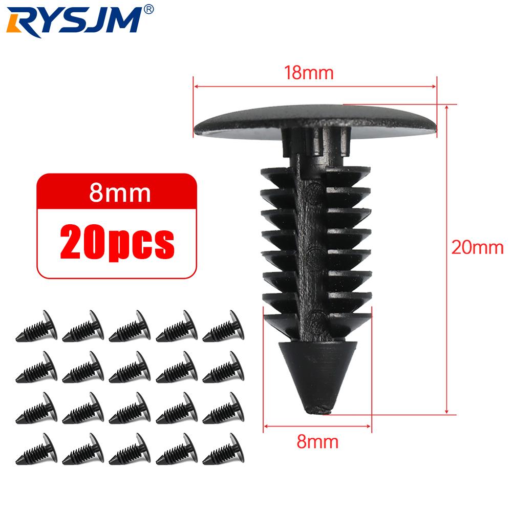 10/20/30/40/50/100pcs Universal 8mm Hole Car Fender Bumper Clips Plastic Rivet Fasteners Auto Roof Tailgate Lining Retainer