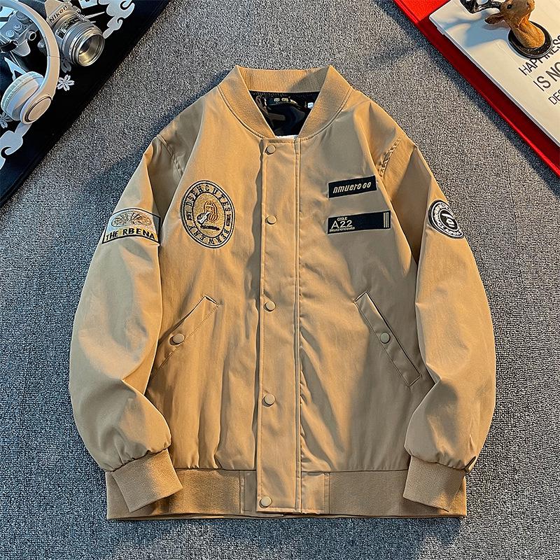 

Men s Bomber Jacket: Spring & Autumn Baseball Style Outerwear M