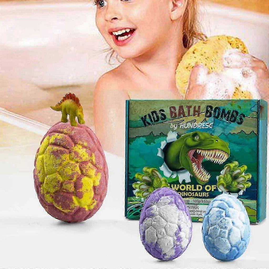 100% Neue Badebomben für Kinder mit 6 Überraschungs-Dinosaurier-Spielzeugen im Inneren, Bio- und Natürliches Schaumbad-Sprudelbad-Spa-Badebomben-Set Geschenk - ZP