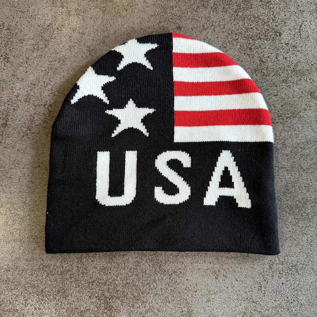 USA Flagge Strickmütze mit Wärme für Winter Outdoor Schneesport Männer Frauen