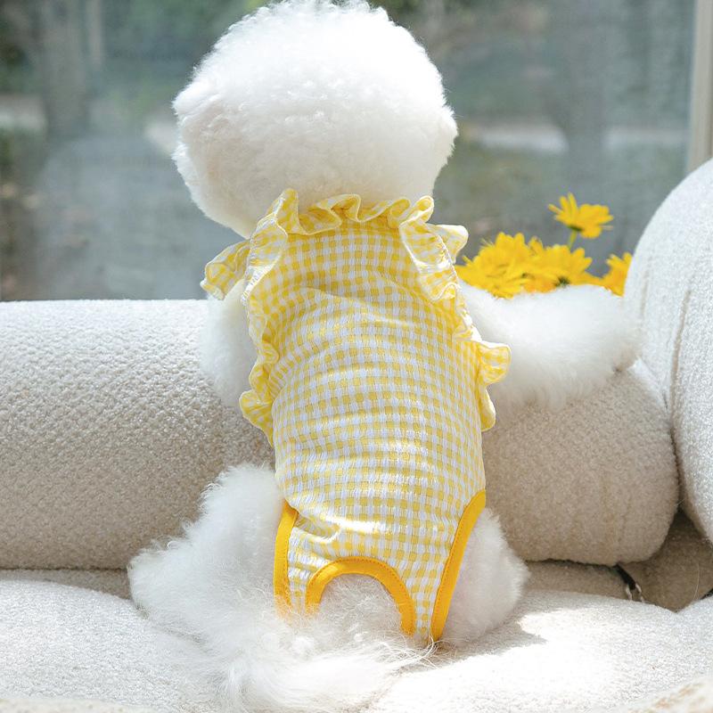 

Adjustable Dog Sanitary Pants for Small Breeds, Leak-Proof Pet Diaper Cover with Elastic Waist, Comfortable for Indoor and Outdoor Use XL: 7.5-10kg, W44-56cm