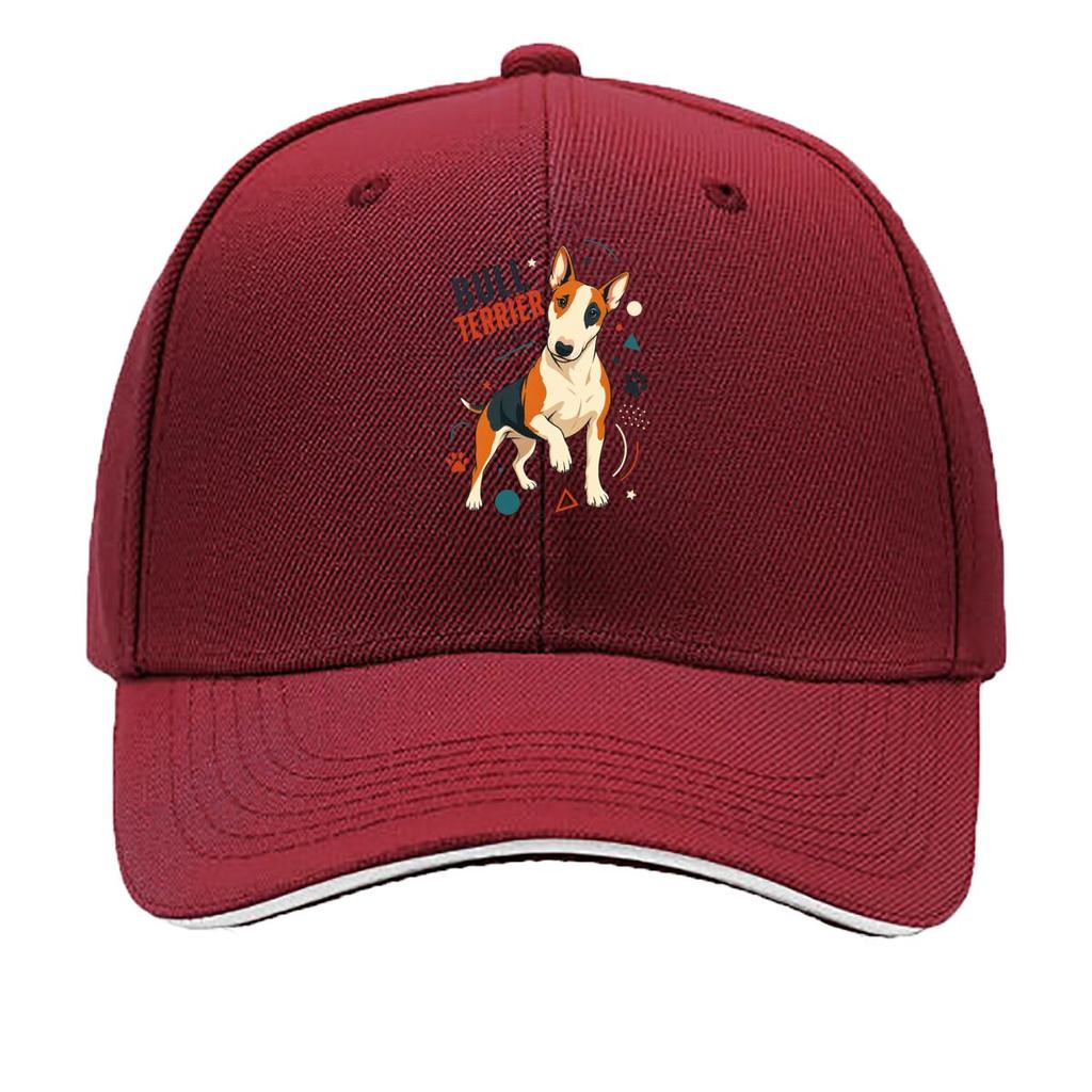 Playful Bull Terrier Pop Art Portrai Hip Hop hat Fashion Outdoor Sports Sandwich Baseball Cap