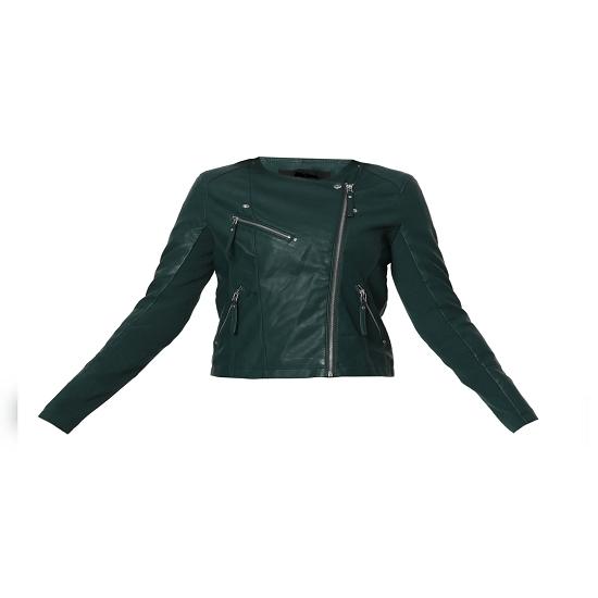 Noora Women's Green Leather Biker Jacket Party Wear Jacket Casual Jacket Gift For Her