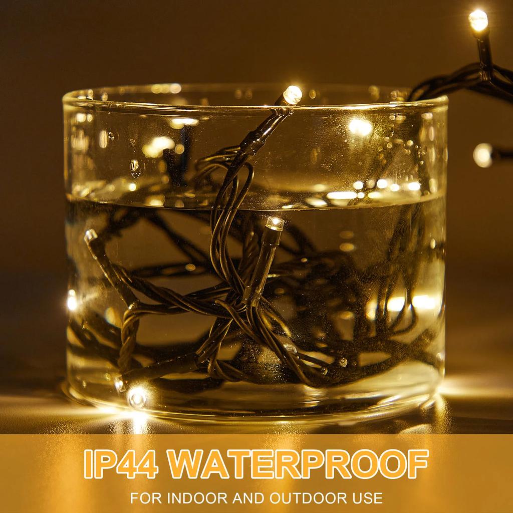 LED Black Wire String Lights Outdoor Festoon Fairy Lights Timer Memory Function Holiday Lighting Wedding Christmas Decoration