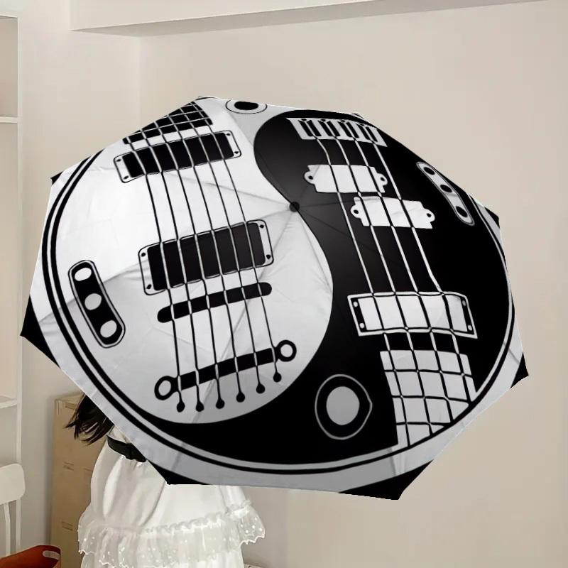 1pc Guitar Yin Yang Symbol Umbrella with Plastic Handle,Suitable for All Seasons Home Travel Outdoor UmbrellaDD509
