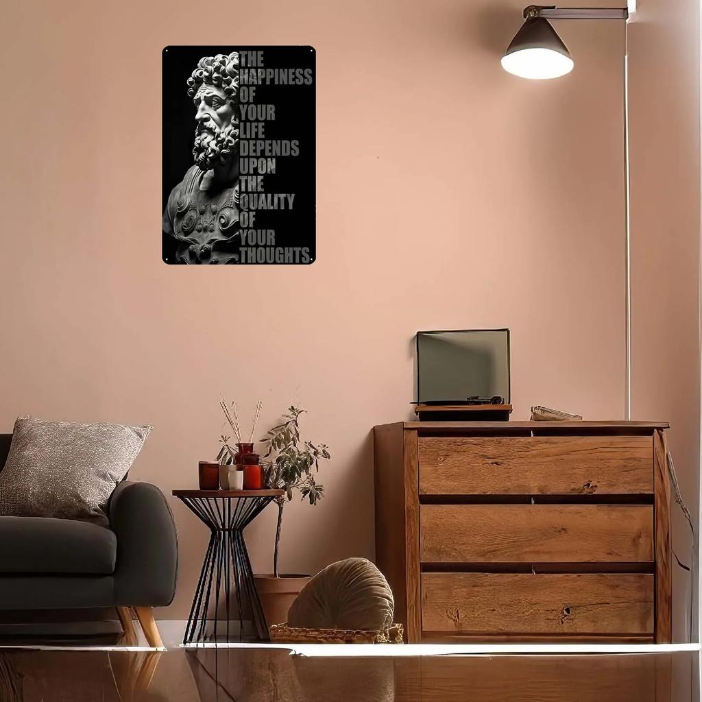 Mark Aurel Stoiker Zitat Schild Inspirierende Poster Dekoration für Heimdeko Artikel Metall Blechschilder für Wandkunst Dekoration
