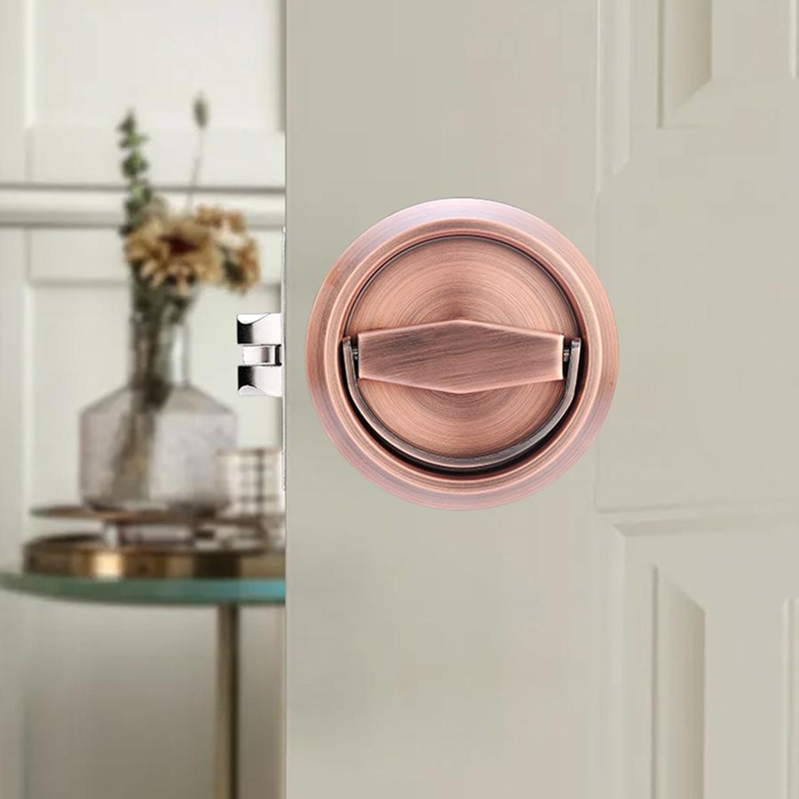 Hidden Door Handle Lock Invisible Recessed Single Side Pull Ring Stainless Steel Door Lock