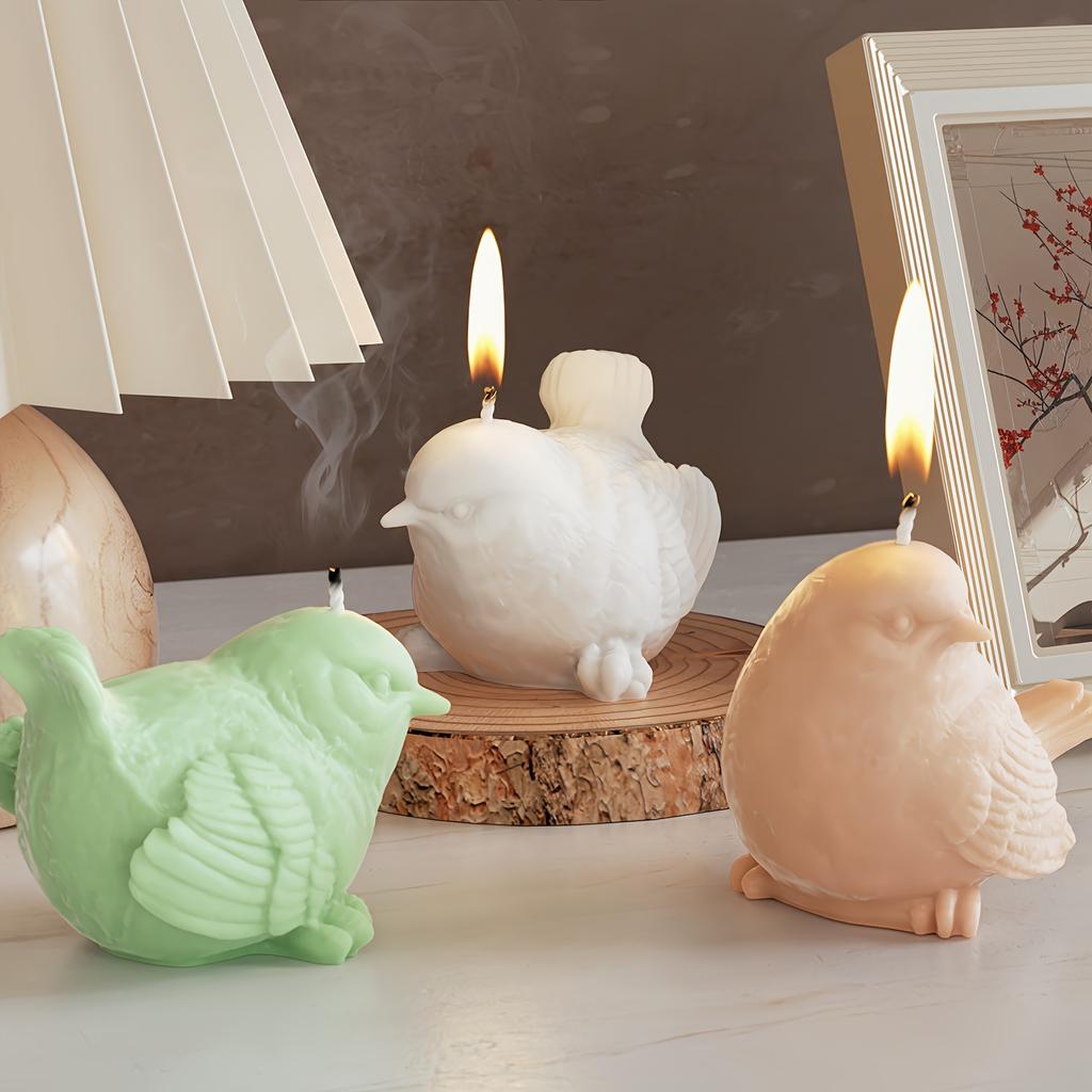 2 buc. Matrițe din Silicon pentru Lumânări și Ornamente cu Păsări - Ideale pentru Lumânări de Aromaterapie, Rășini, Săpun de Ceară Handmade, Decor pentru Casă și Artizanat