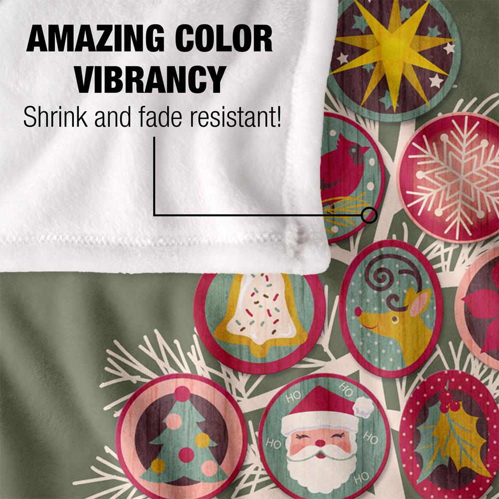 JQ Licensing Silky Christmas Ornaments Supersoft Blanket