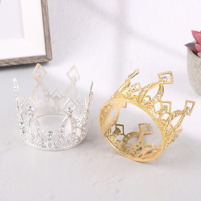 Crown Cake Decoration Princess Topper Pearl Tiara Children Hair Ornaments For Wedding Birthday Party Cake Decoration