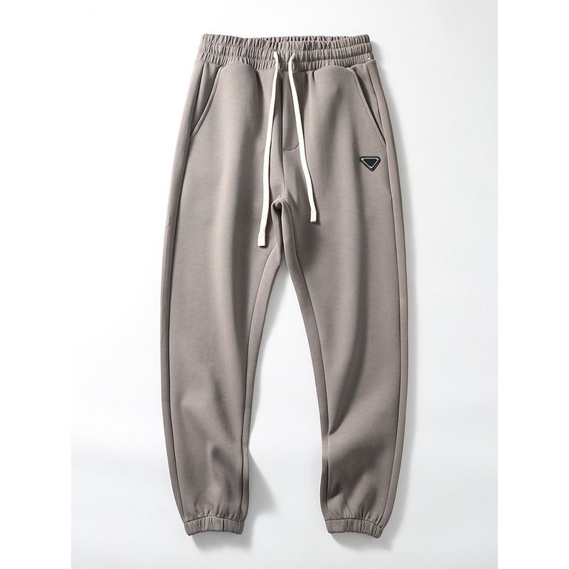 American Knitting Sports Pants Men s Fall Air Layer Space Cotton Pants Ankle-Tied Sweatpants Export Men s Casual Pants Gray Green XL
