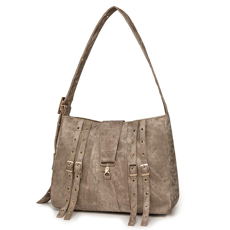 

Сумка-локомотив Niche из денима, сумка для поездок на работу, сумка для иностранных туристов, дизайнерская сумка с кисточками и плечевой сумкой через подмышку, синяя джинсовая женская сумка хаки