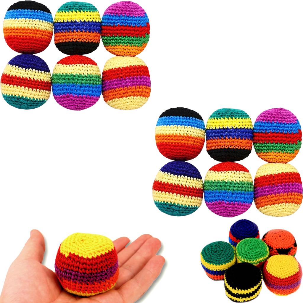 12 Pack Hand Woven Juggling Balls Lightweight Portable Coordination Training Balls for Daily Entertainment and Practice Use