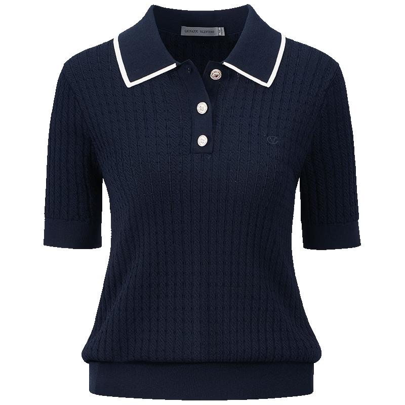 GIOVANNI VALENTINO Women's Slim Fit Short-Sleeve Top