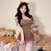 Sexy Plush Underwear Halter Maid Dress Bear Nightdress Sexy Lace Bow Hip Skirt