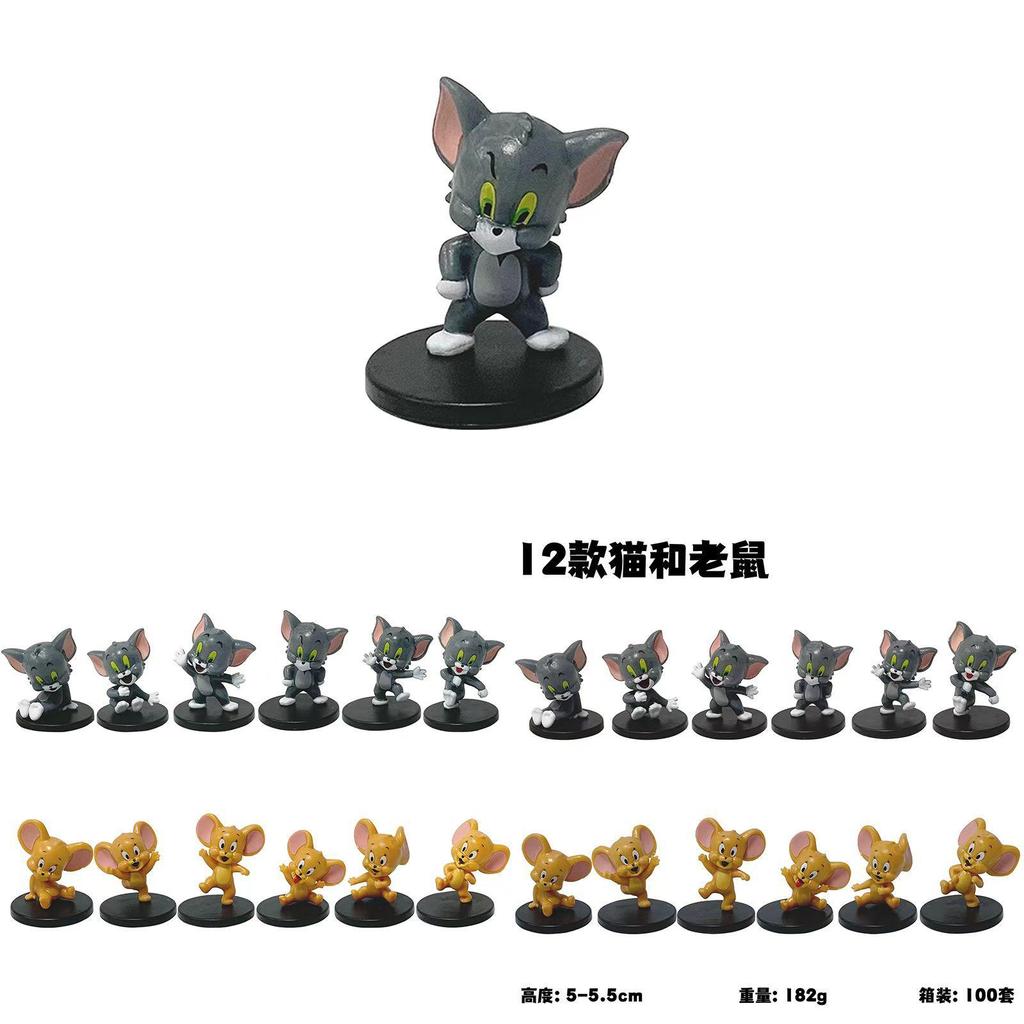 Sada PVC sběratelských figurek Tom a Jerry s roztomilými postavami kočky a myši pro dekoraci auta a jako dárky