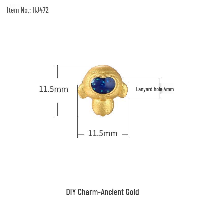 Goldener Sand Astronaut Weltraum Armband DIY Kit: Perlen, Planeten & Raumschiff-Anhänger