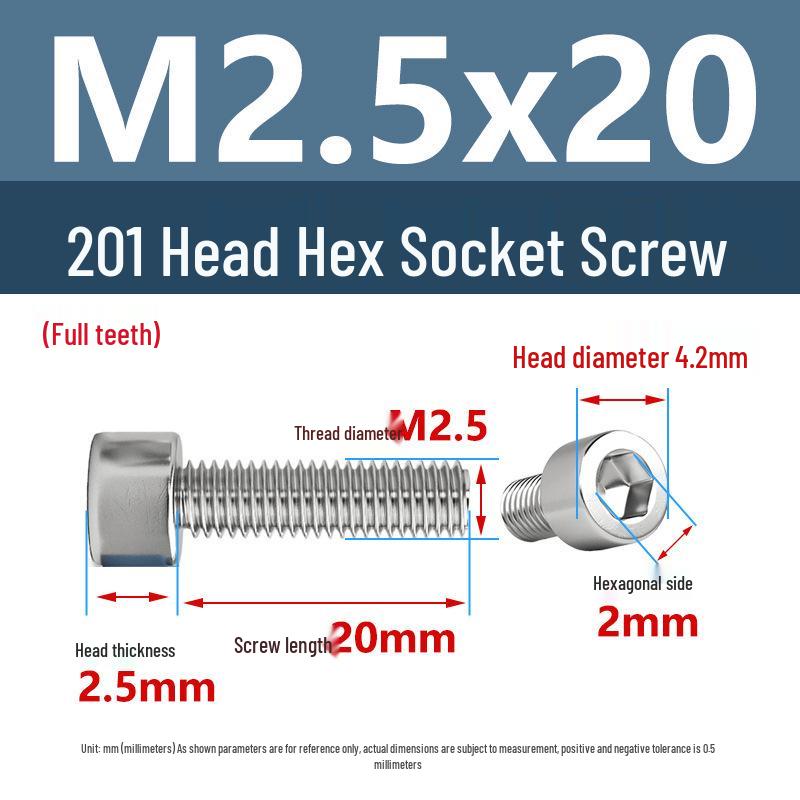 Yigu 201 Stainless Steel Cup Head Hexagon Screws and Bolts - M3, M4, M5, M6