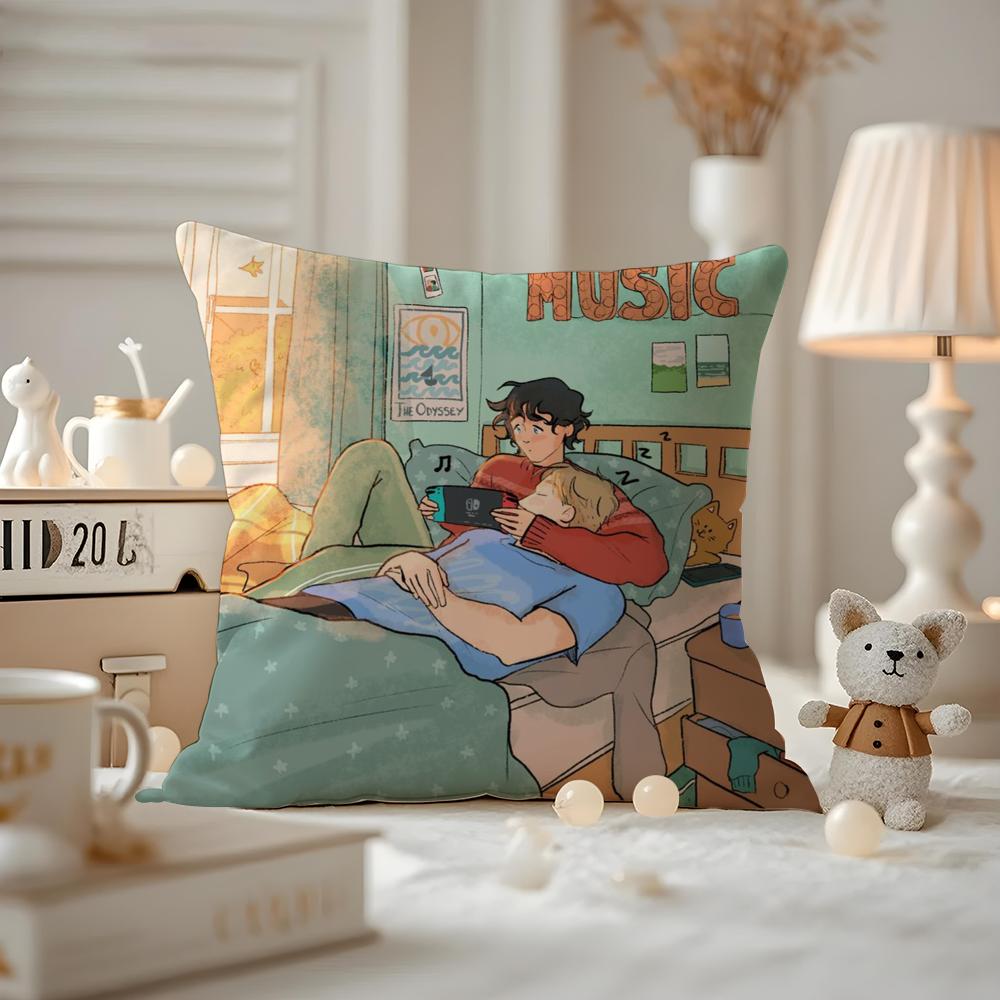 Anime Heartstopper Kissenbezug Milbendichter Kissenbezug Versteckter Reißverschluss seidiger Kurzflor Sofakissenbezug