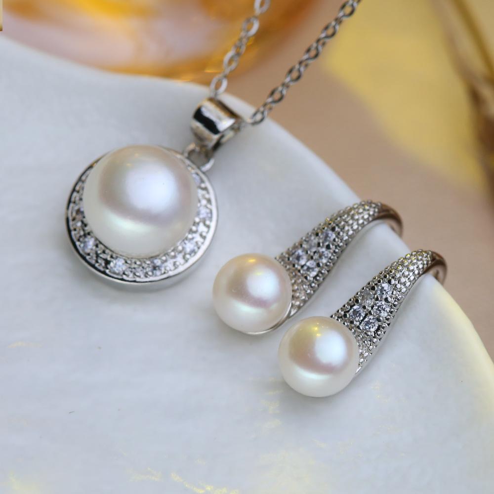 Fashion Leaves Leaf Necklace Earings Freshwater Pearl Jewelry Sets For Women Freshwater Pearl Necklace Pearl Earrings