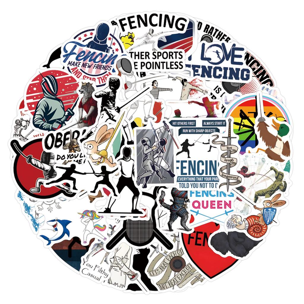 55 Sports Cartoon Sword Stickers: Planner, Stationery, Water Bottle, Computer Decoration, Waterproof