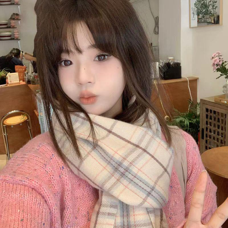 Woolen Scarf Women Chic Autumn Winter Colorful Plaid Tassel Warm Muffler Female Thermal Shawl Lady