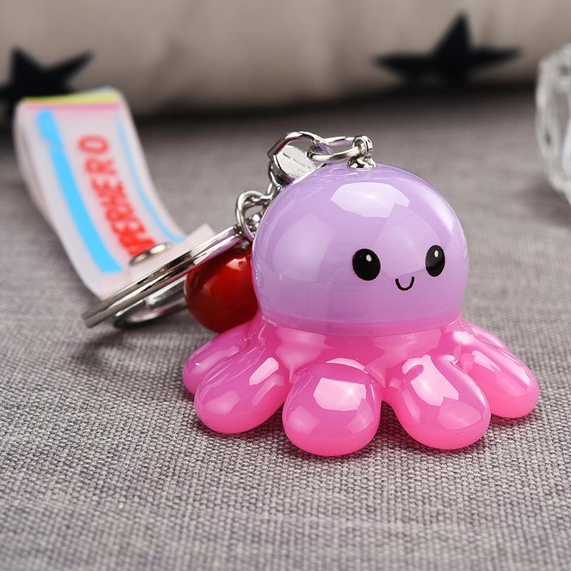 Glowende Octopus Sleutelhanger – Creatieve Acryl Cartoon Hanger voor Koppels