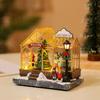 Drehende Weihnachtsbaumfiguren Dekoration mit LED-Licht und Musik Animiertes Dorf Harzornament Geschenk