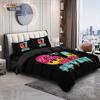 3Pcs Six Seven Black Printed Coreless Down Comforter Set Comfortable Bedroom Dormitory Bedding Decoration Machine Washable