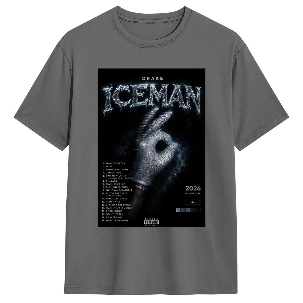 Drakes IceUnisex Album 2026 Tour T Shirt Unisexs 100 Cotton Awesome TShirt Round Collar Tee Shirt Short Sleeve Clothing Plus Size