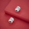 Sterling Silver 999 Ruyi Cloud Pattern Spacer Beads - Chinese Style Barrel Beads for DIY Bracelets