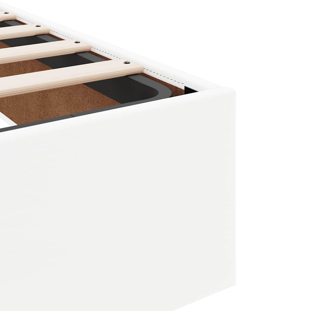 Ottoman Bed with Mattress White 90x200 cm Faux Leather