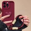 Süßes 3D Schwarzes Kaffee Weinrot Liebesherz Hängender Riemen Hülle Für Oneplus NORD CE 2 3 4 Lite 5G One Plus 12 12R 11 11R 10R 8T Abdeckung