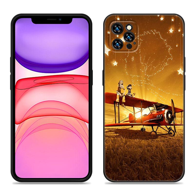 Etui na telefon Mały Książę dla Apple iPhone 12 13 Mini 11 14 15 Pro Max 7 8 Plus X XR XS SE 2020 2022 Czarne silikonowe etui