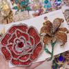 Vintage Luxury Rhinestone Brooch with Full Diamond Setting High-End European and American Court-Style Brooch Statement Jewelry