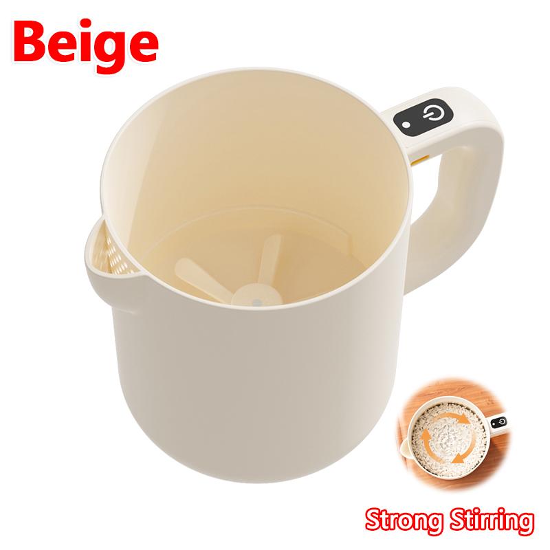 

2 In 1 Cordless Electric Egg Beater Handheld Mixer 1L Automatic Rice Washing Bowl Filter Kitchen Gadget for Baking Cooking бежевый