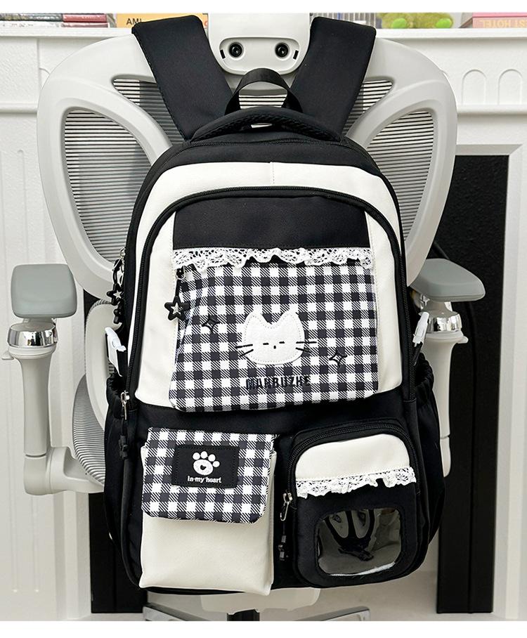 Schoolbag Korean college style cute backpack girl sweet niche dopamine student class schoolbag lightweight backpack